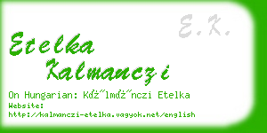 etelka kalmanczi business card